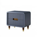 Nachttisch 55 x 40 x 55 cm Holzwerkstoff Dunkelgrau mit 2 Schubladen Retro-Stil