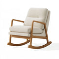 Schaukelstuhl 70 x 95 x 100 cm mit Textilbezug in Creme und Holzgestell