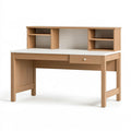 Schreibtisch 120 x 60 x 125 cm Holz Weiß Natur mit Aufsatz im skandinavischen Stil